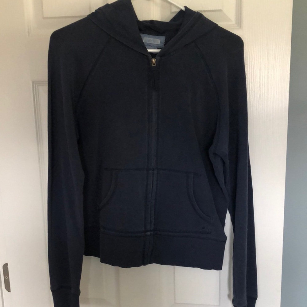 Blue cotton front zip Aerie hoodie